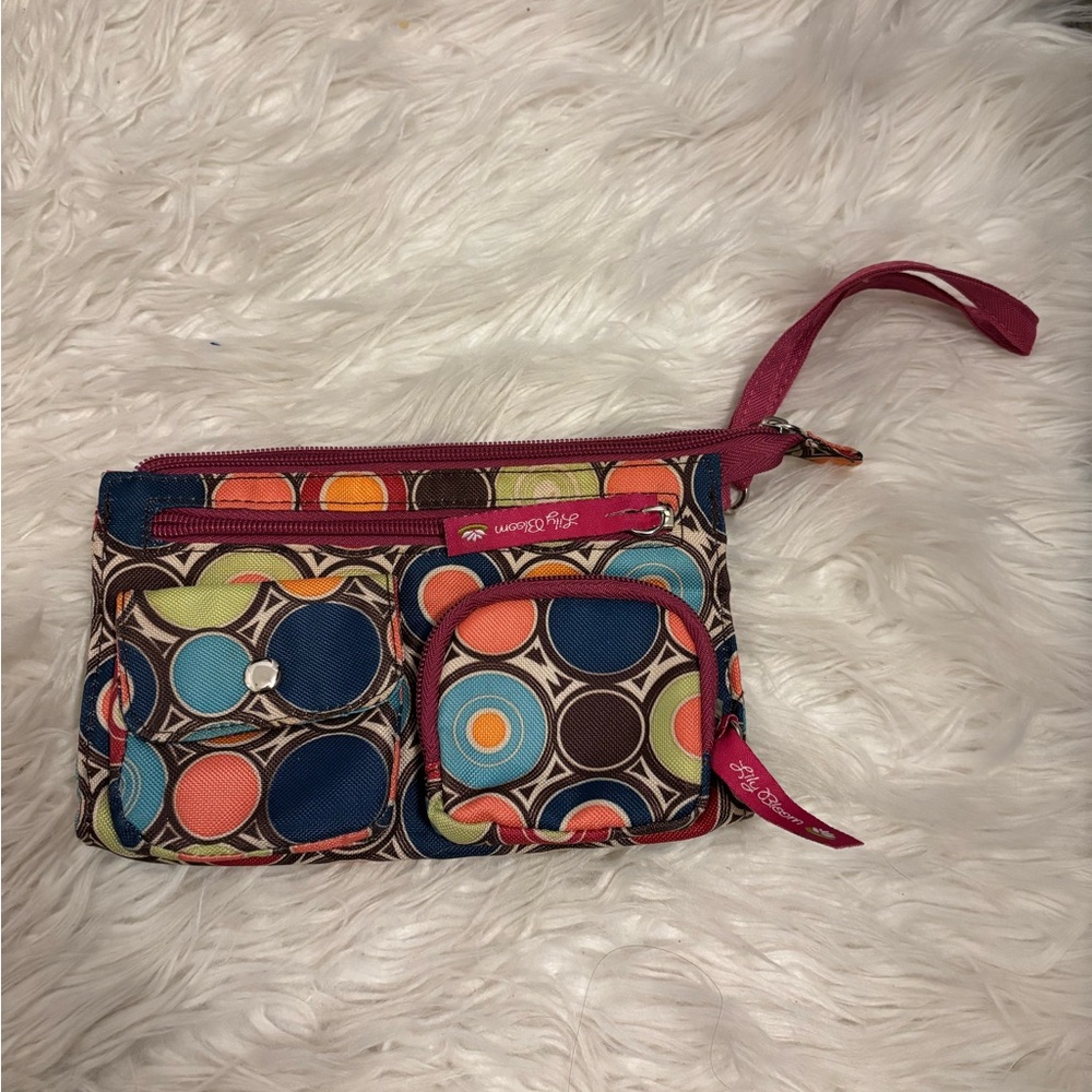 Lily Bloom Red and Blue Clutch Vibrant Design